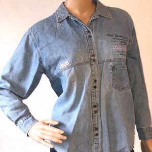 Vintage Levis Strauss Denim Button Up Jean Shirt